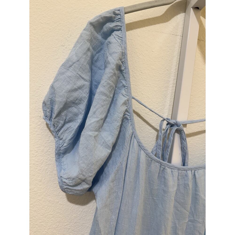 HONORINE Elodie Long Cotton-gauze Midi Dress size M In Spa Blue - Picture 9 of 14